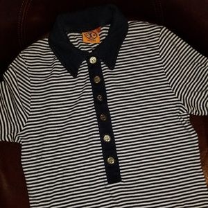 Authentic Tory Burch Stripe Blue & White Polo